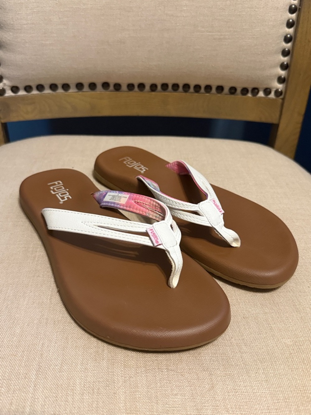 Flojos Multicolor Tie-Dye Flip Flops Size 8